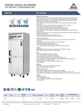 Everest ESHF2,  29 1/4" 1 Section Half Door Freezer